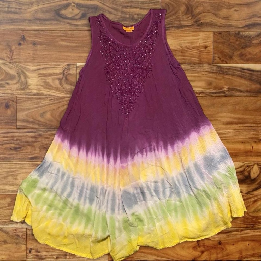 Sakkas Plum Sleeveless Tunic with Beaded Accent